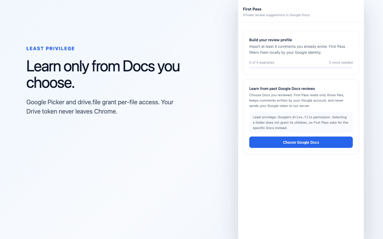 Per-file Google Picker permission explanation